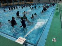 冷たい水を補充しています。気持ちいい!