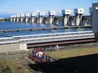 利根大堰の壮大さに圧倒