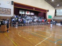 きれいに整列するために練習をします(6年)