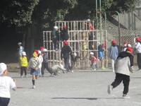 ジャングルジムも大盛況です