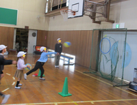 ネットの目標に入れられたらポイントゲット