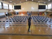 6年生だけで入場の練習をしました